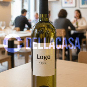 DELLE VENEZIE DOC PINOT GRIGIO SENZA SOLFITI AGGIUNTI - Vino Bianco Della Casa Personalizzato con Etichetta Brandizzata VETRO 75Cl