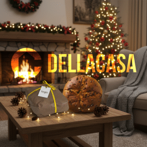 Panettone con Gocce di Cioccolato Fondente (senza lattosio) in cellophane neutro 750gr + Incarto a mano in carta avana millerighe (su richiesta anche colorata), colore della rafia/corda a scelta, cartellino piatto interamente personalizzabile. Su richiesta è possibile applicare il timbro e/o ceralacca.