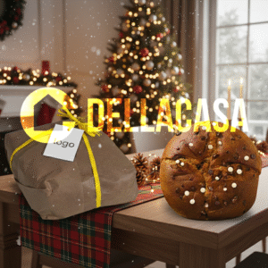 Panettone con Gocce ai 3 Cioccolati (senza lattosio) in cellophane neutro 750gr + Incarto a mano in carta avana millerighe (su richiesta anche colorata), colore della rafia/corda a scelta, cartellino piatto interamente personalizzabile. Su richiesta è possibile applicare il timbro e/o ceralacca.